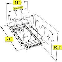 Vista 3 de LYNK PROFESSIONAL® Pot and Pan Organizer for Cabinet - Pull Out Pan Organizer Rack - Slide Out Pans and Pots Lid Drawer - Under Cabinet Kitchen