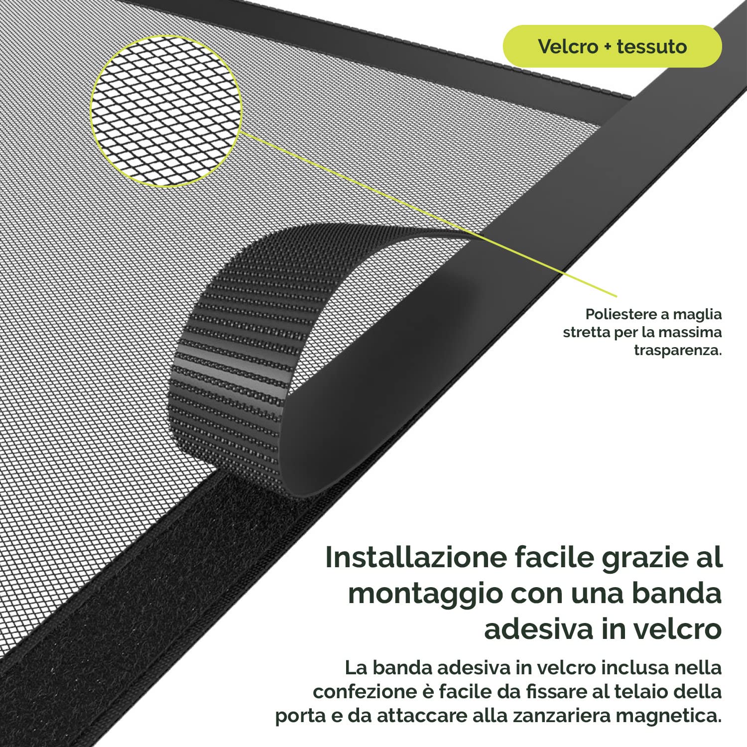 Nematek Zanzariera magnetica per le porte 120 x 240 cm protezione dagli insetti, con nastro magnetico, zanzariera con montaggio che non necessita di forare le pareti