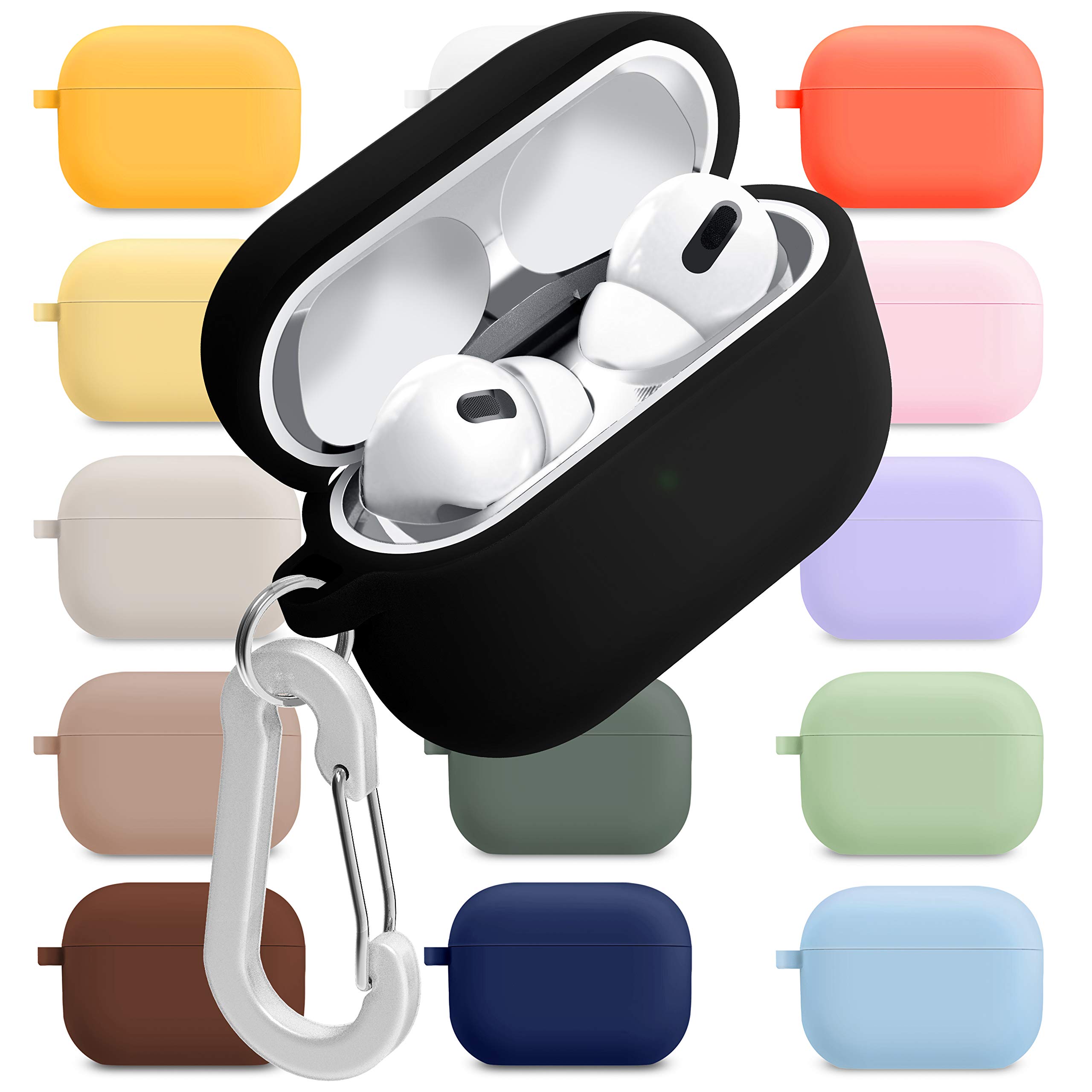 [3 in 1] AirPods Pro 3 Silicone Case + Anti-Lost Carabiner + Dust Guard Metal Film, Protective Cover with Keychain for Apple AirPods Pro3 (2025) — view 13