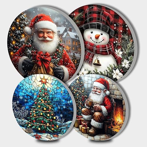 Miniatura 58 de Tucocoo Fundas para quemadores de estufa, juego de 4 fundas para estufas de gas de vino tinto retro, cubiertas superiores de estufa de 8 pulgadas