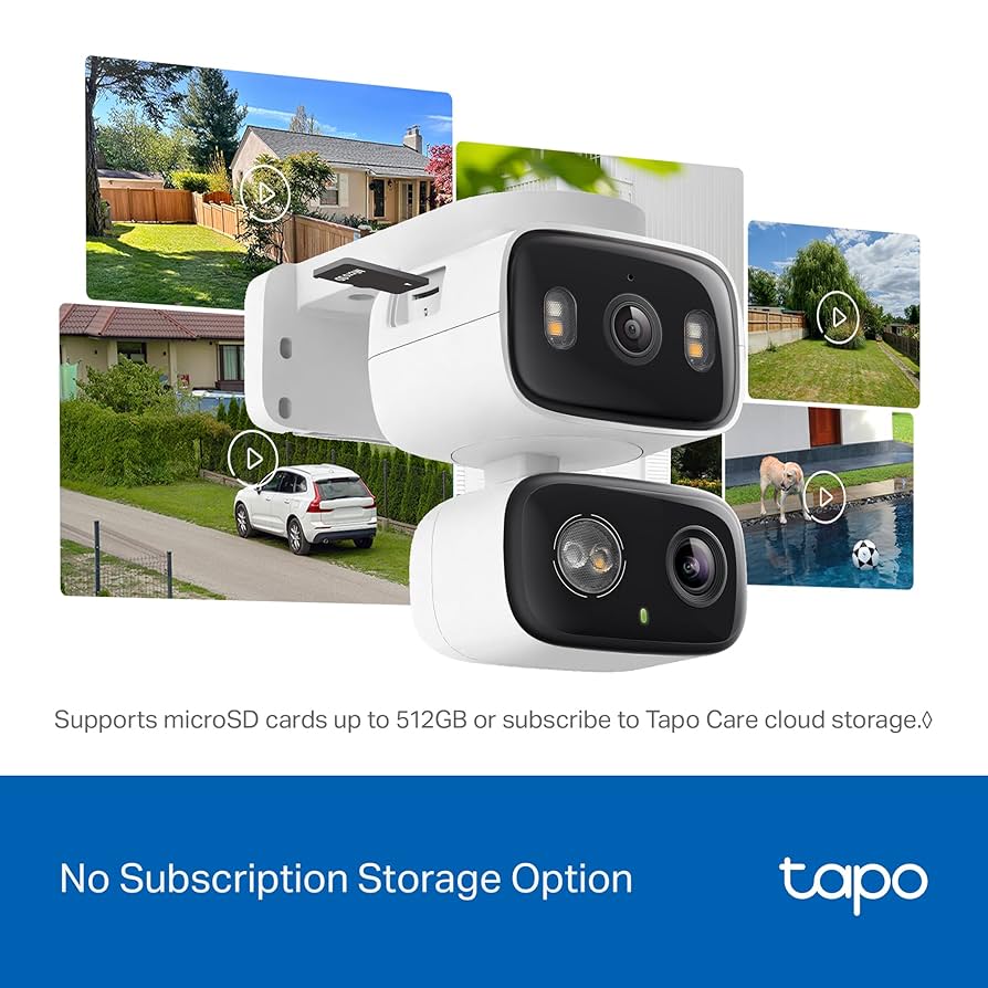Amazon.com: Tapo 2K 3MP Indoor/Outdoor Dual Lens Pan/Tilt