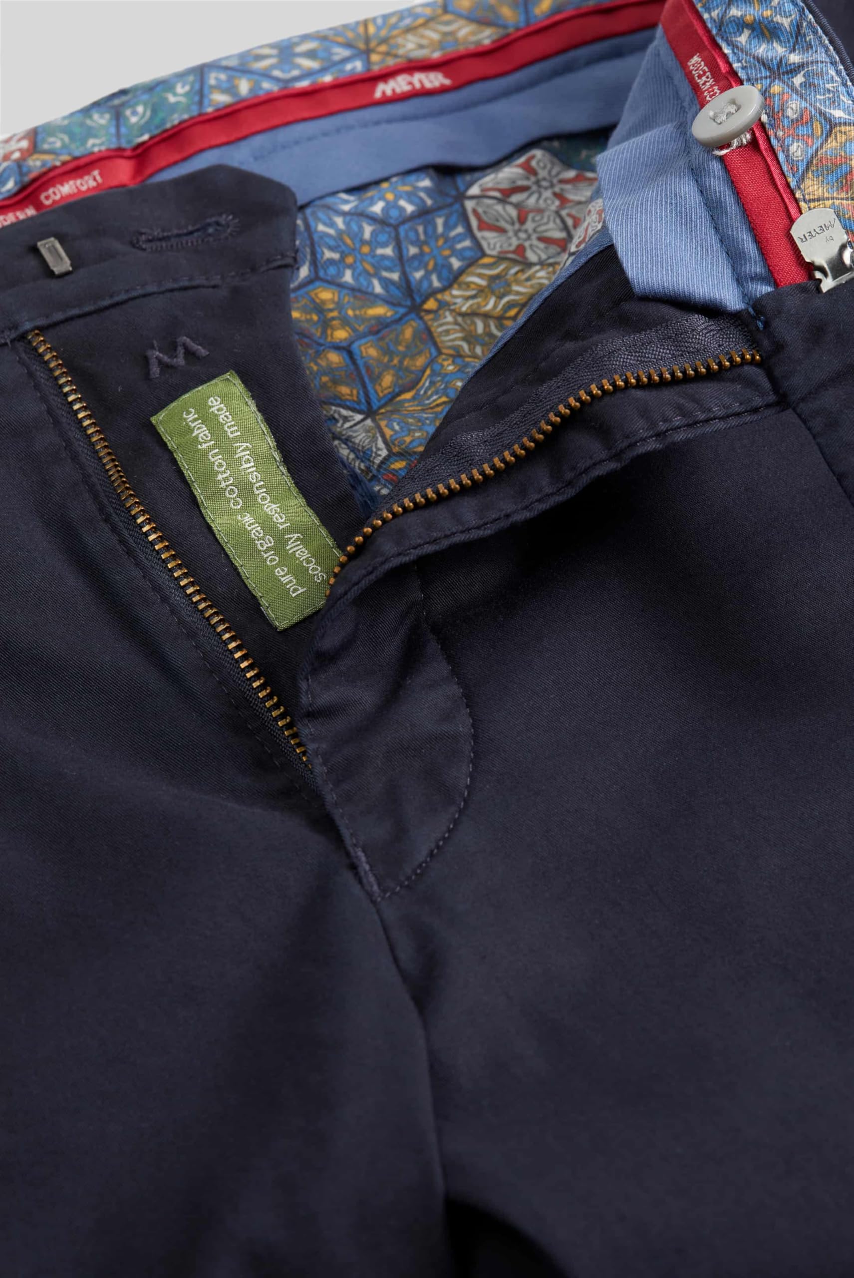 MEYER Pantaloni da Uomo Bonn - Constant Colour Chino di Cotone
