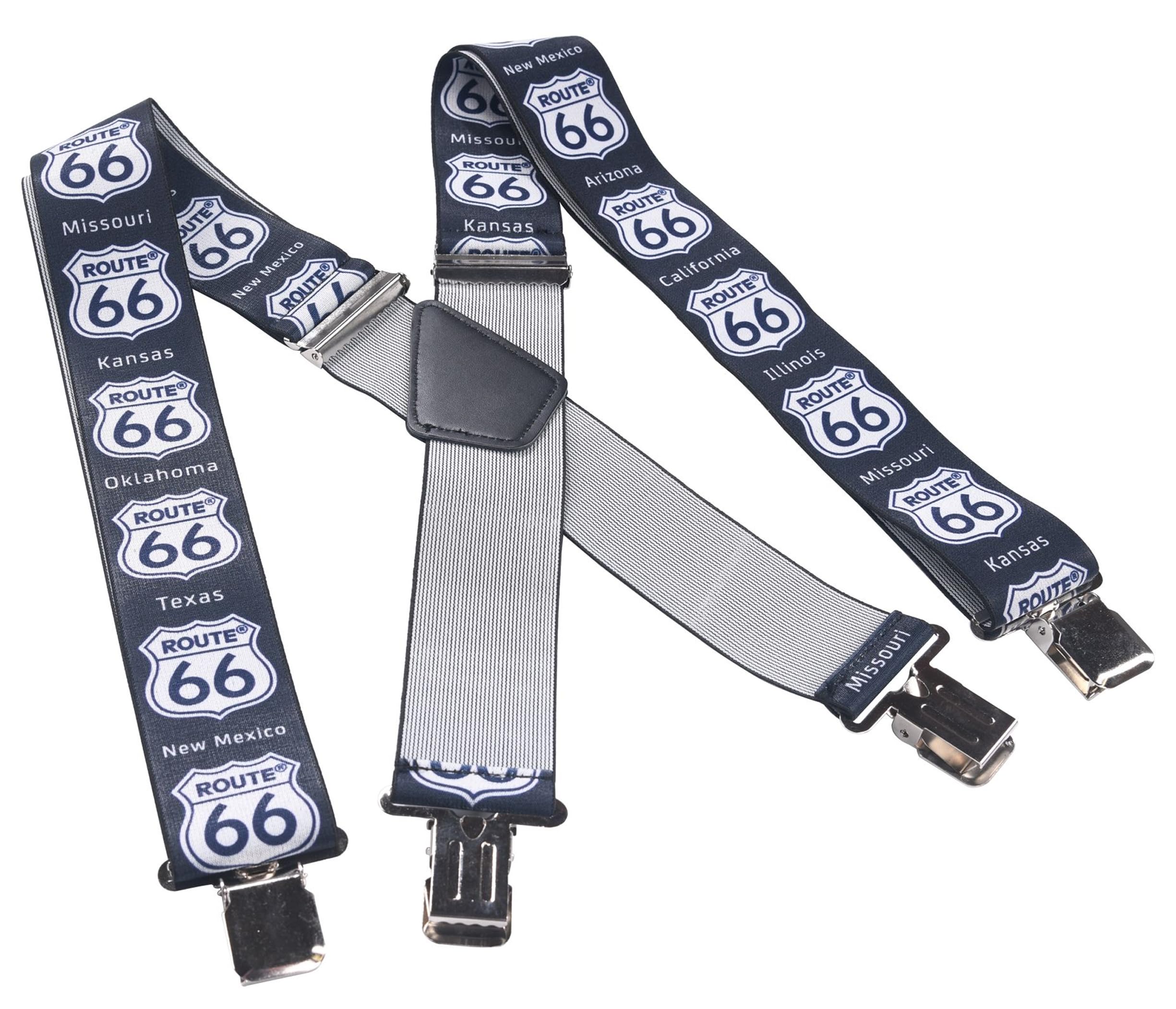Bike It Unisex Route 66 Heavy Duty Motorcycle Rider Braces Elasticated Motorbike Trouser Braces (Route 66)