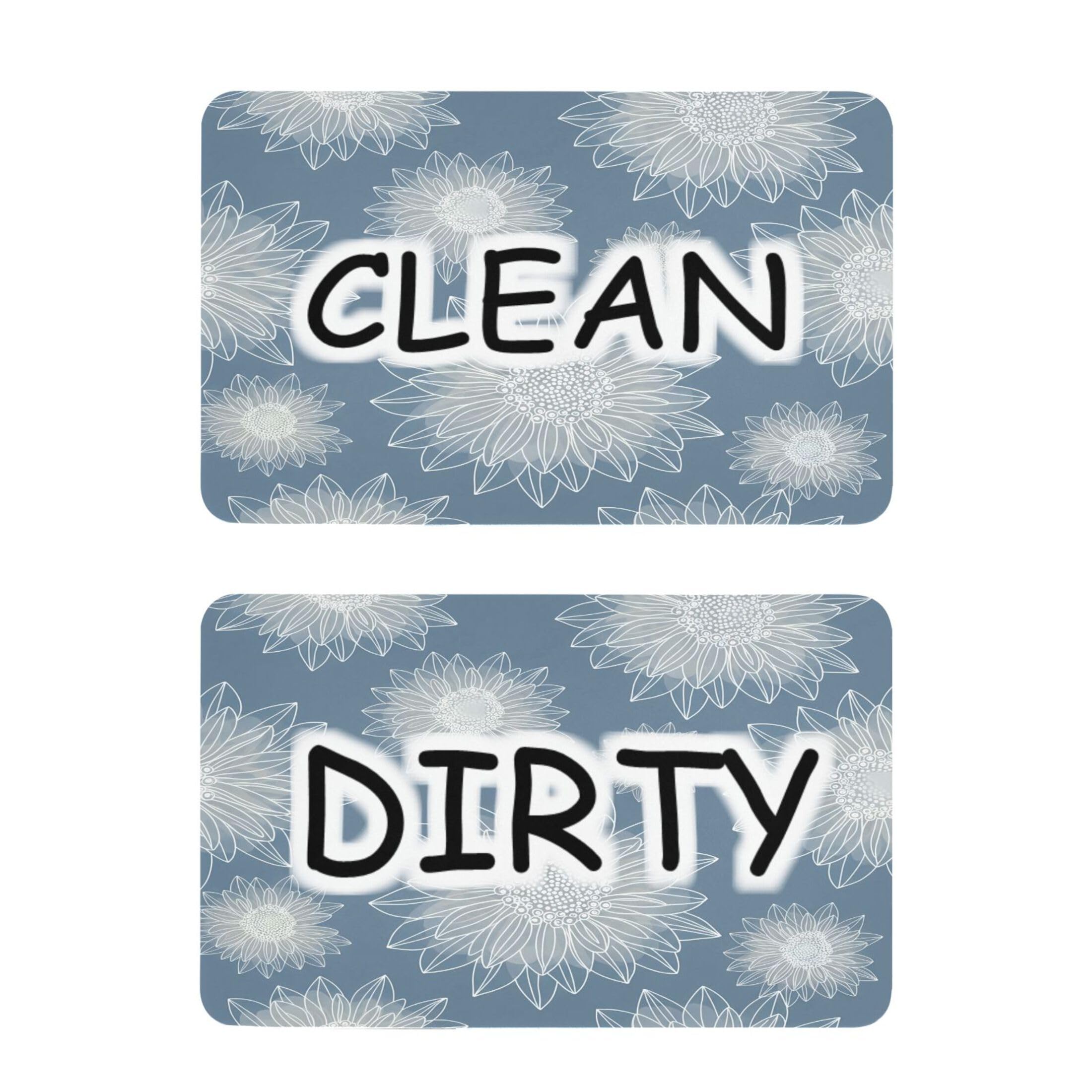 Kutsu Dishwasher Magnet Clean Dirty Sign Indicator, Flowers Fridge Magnet, Easy to Read, 2 Pack
