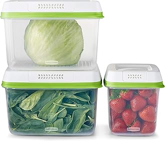 RubbermaidProduce Saver Containers for Refrigerator with Lids for Food Storage