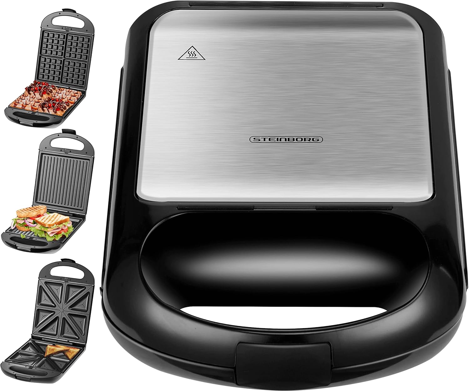 Amazon.de 3in1 Sandwichmaker XXL 1200 Watt 3 auswechselbare