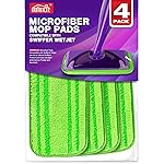 HOMEXCEL Microfiber Mop Pads Compatible with Swiffer Wet Jet-15x5.5, Reusable and Machine Washable Floor Pad Refills, Mop Head Replacements for Multi Surface Wet & Dry Cleaning, Pack of 4