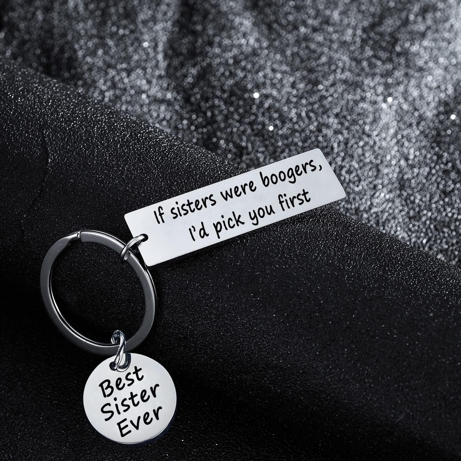 BESPMOSP Best Sister Ever Keychain - If Sisters Were Boogers Gifts Key Chain - Funny Birthday Christmas Valentines Graduation Jewelry Present Keyring From Brother - Image 2