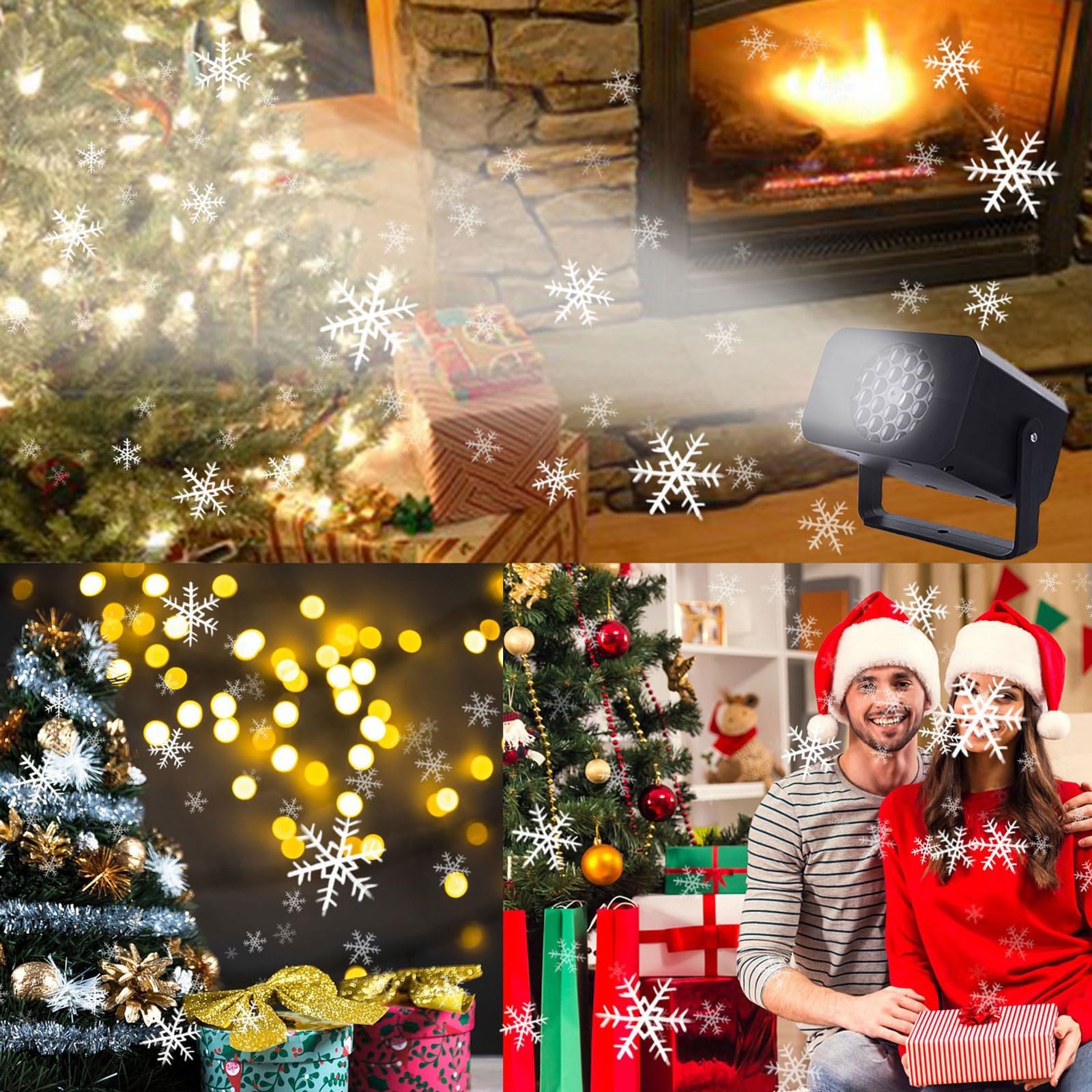 Proyector de luz de nieve de Navidad, luces LED de nieve, rotación de luz para día de San Valentín, Navidad, Halloween, vacaciones, fiesta, boda, jardín, casa, decoración de paisaje, 12025AQ