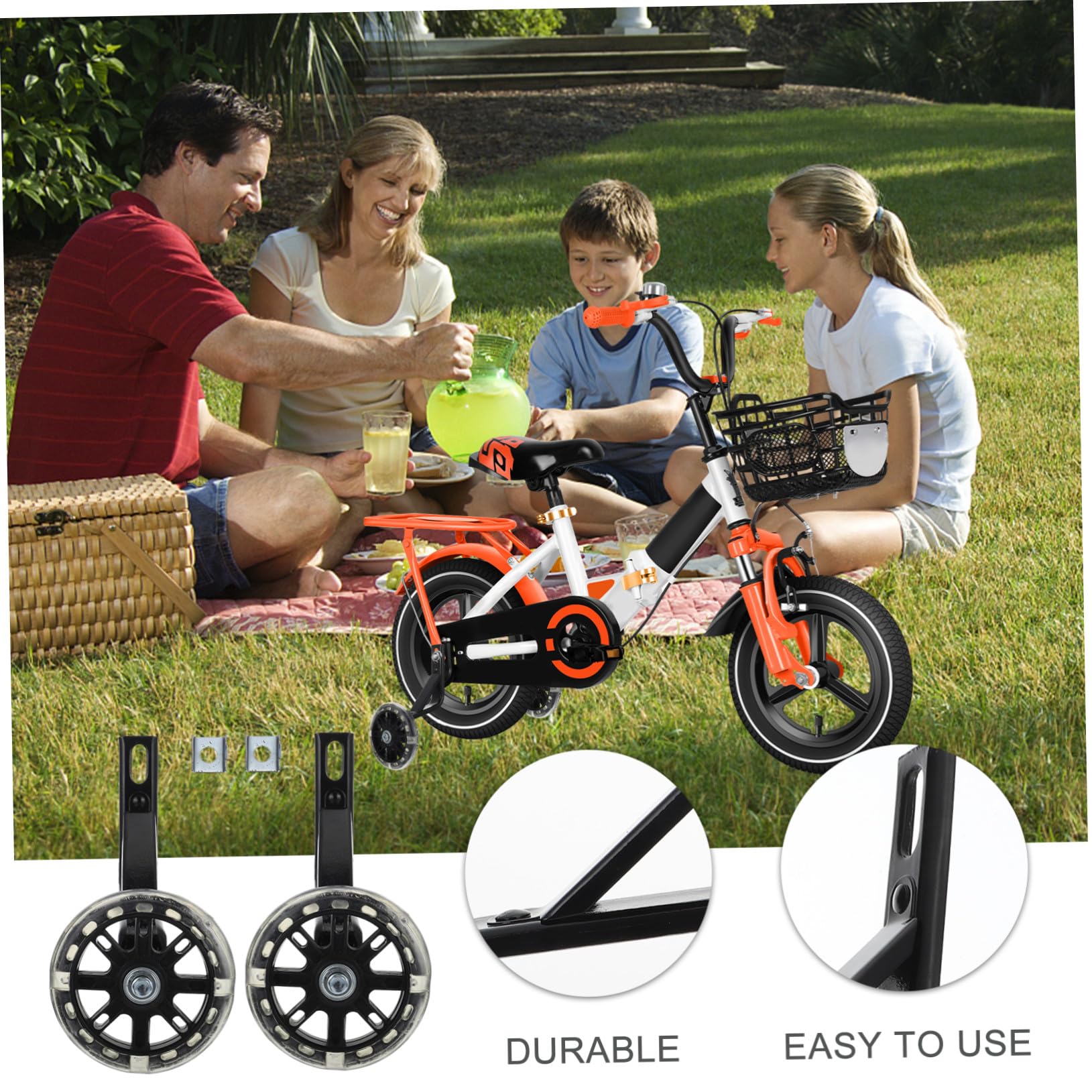 Toyvian Koło Pomocnicze Ochronne Koło Do Roweru Treningowego Dla Dzieci Wspomagające Równowagę Dla Dzieci Stabilizatory Do Jazdy Na Rowerze Wspornik Ze