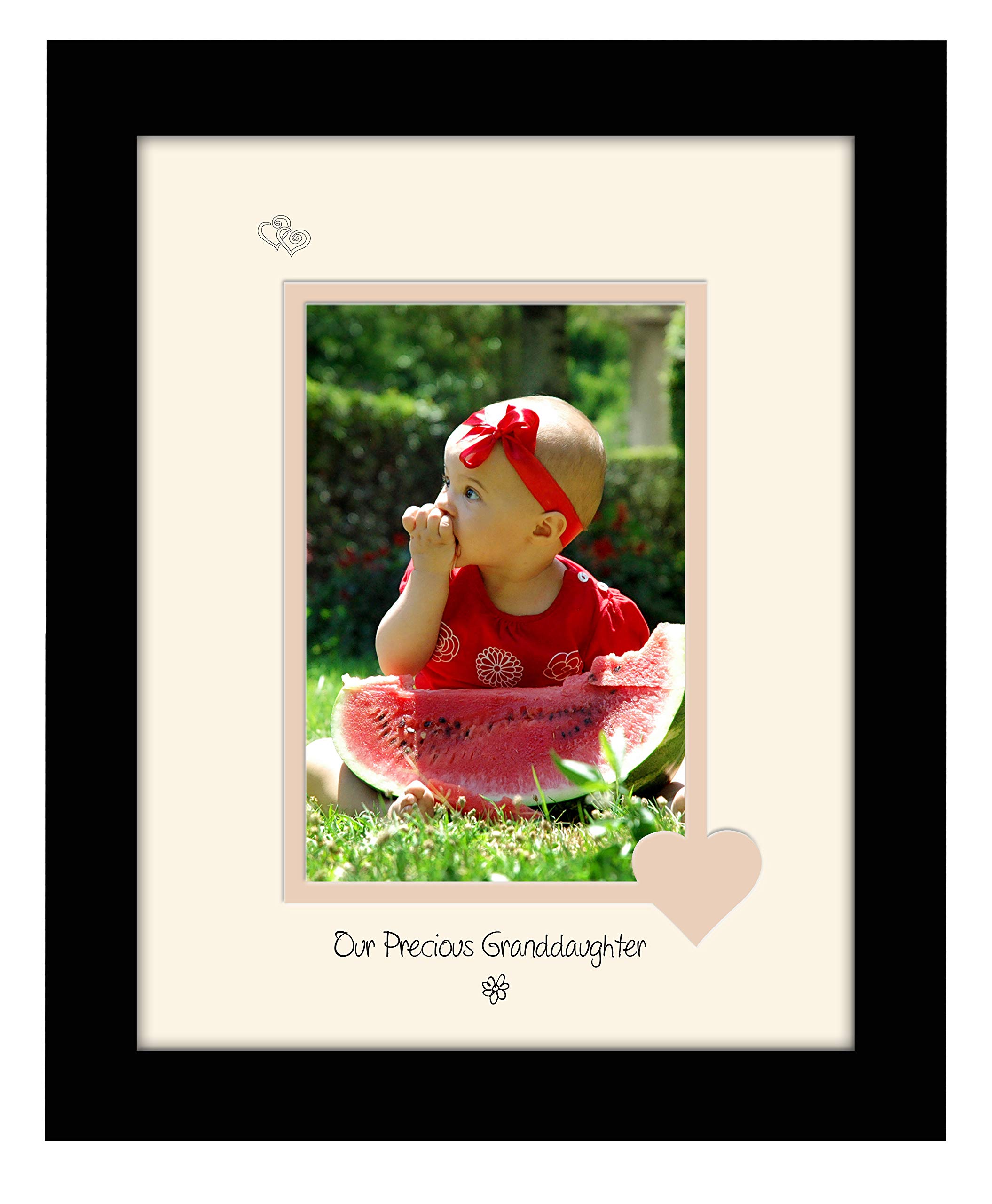Photos In A Word Black Finish Frame Cream Mount Beige Inside Granddaughter Photo Frame Our Precious Portrait Double Mounted Quality Gift 1040F (Black Finish Frame Cream Mount Beige Inside)