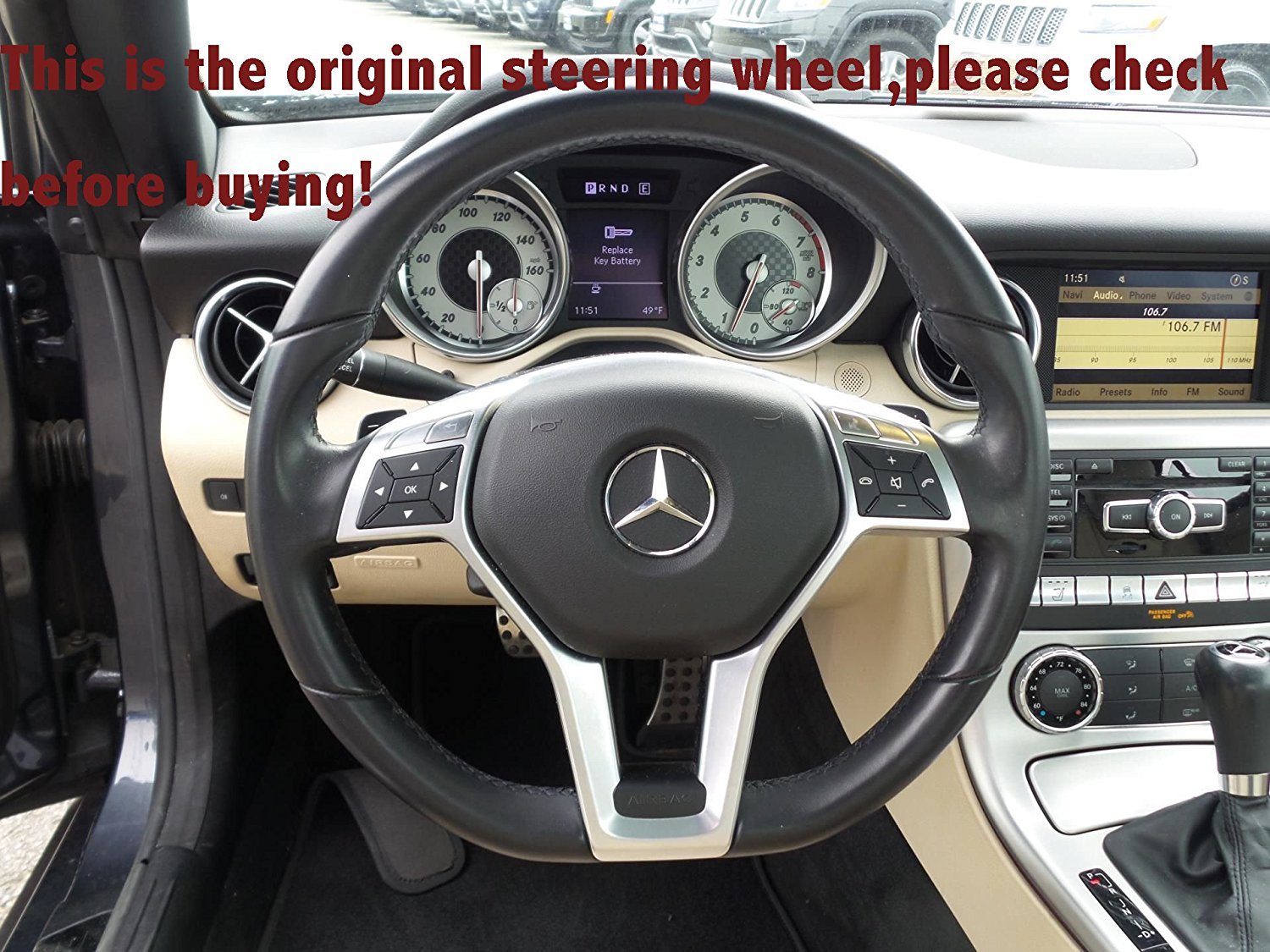 Buy JI Loncky Black Genuine Leather Auto Custom Steering Wheel Covers