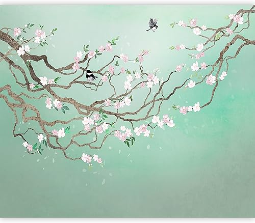 artgeist Mural de pared con diseño de pájaro en una rama de 154 x 110 pulgadas, papel tapiz autoadhesivo para despegar y pegar, extraíble, grande,
