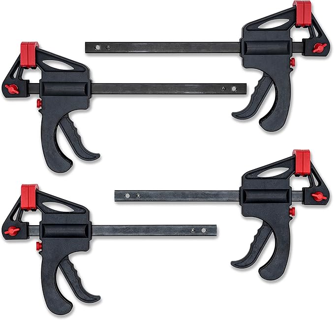 KOTTO F Clamps Set, Heavy Duty Bar Clamps Tool Kit 2 Pack 6" & 2 Pack 8