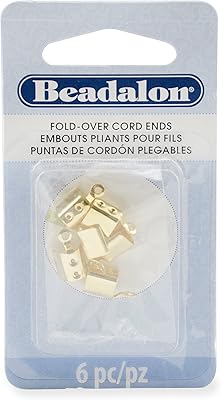 Artistic Wire Beadalon 338A-023 Cord Ends, Fold-Over, Gold
