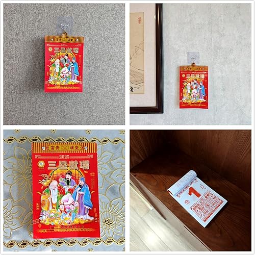 Miniatura 7 de LOONELO Calendario diario chino 2024 (32 K), calendario de pared chino con el año del dragón, calendario colgante tradicional del año lunar chino,