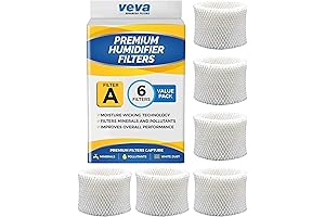 VEVA 6 Pack Humidifier Filters: Compatible with Honeywell Filter A, HAC-504, HAC-504AW, HCM 350