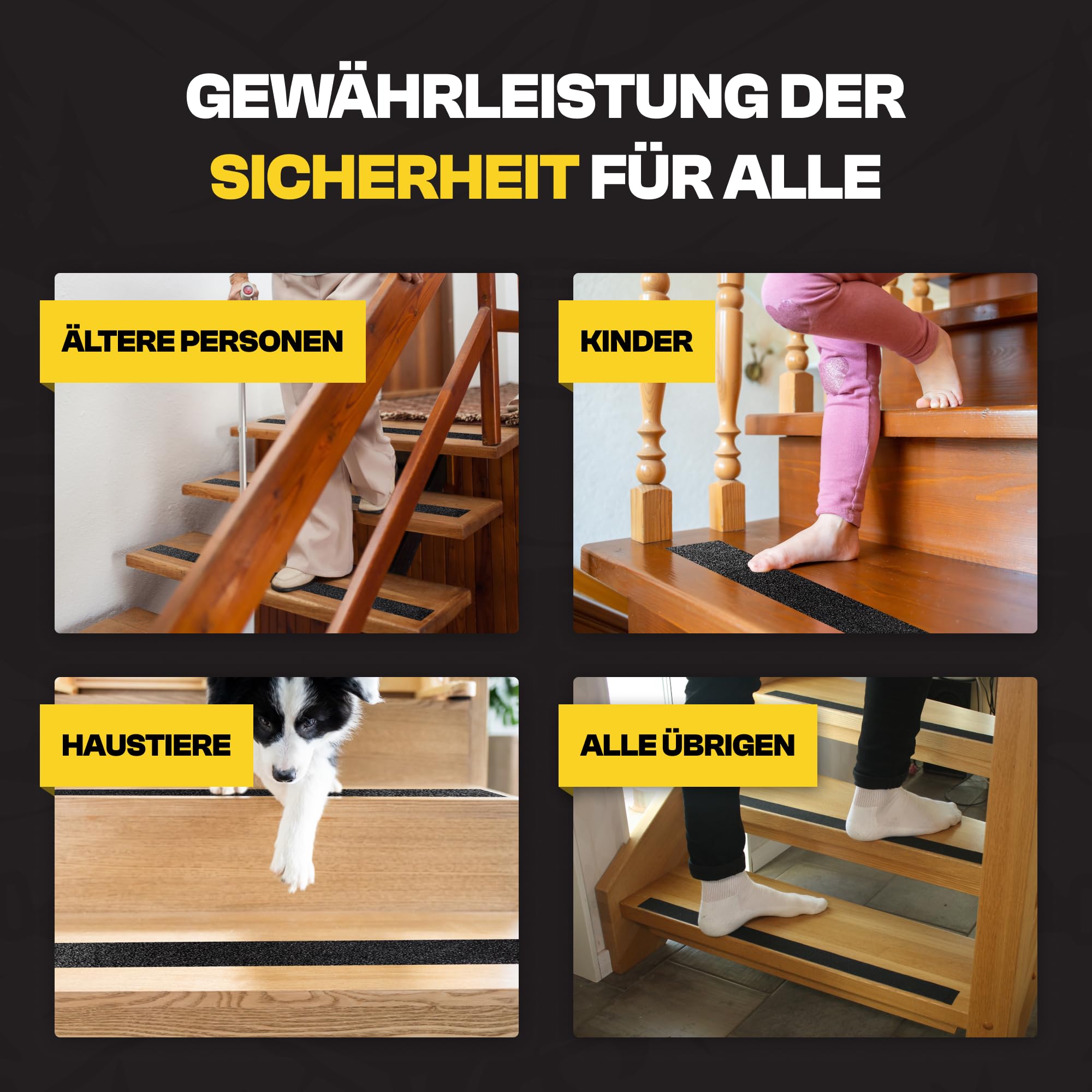 Nastro Antiscivolo Per Scale - Strisce Adesive In Gomma, Impermeabili, Per Interni Ed Esterni, 15m - Foto 6