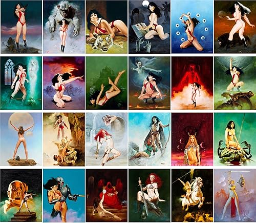 Miniatura 2 de Pegatinas grandes (24 piezas 2.5"x3.5") Vampirella Vintage Fantasy Pinup Comic obras de arte