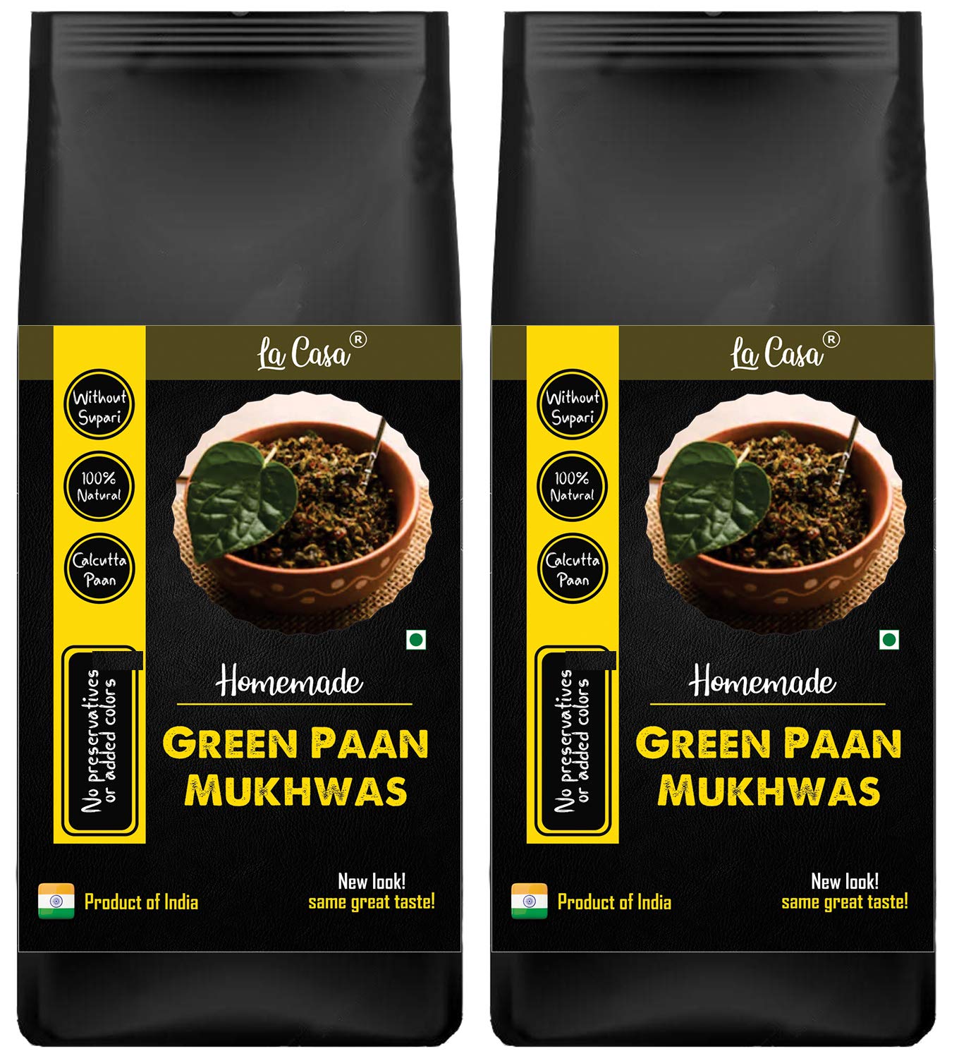 La Casa Made Green Paan Mukhwas | Combo Pack of 2 | Without Supari | Paan Mouth Freshener | 2 x 350g |