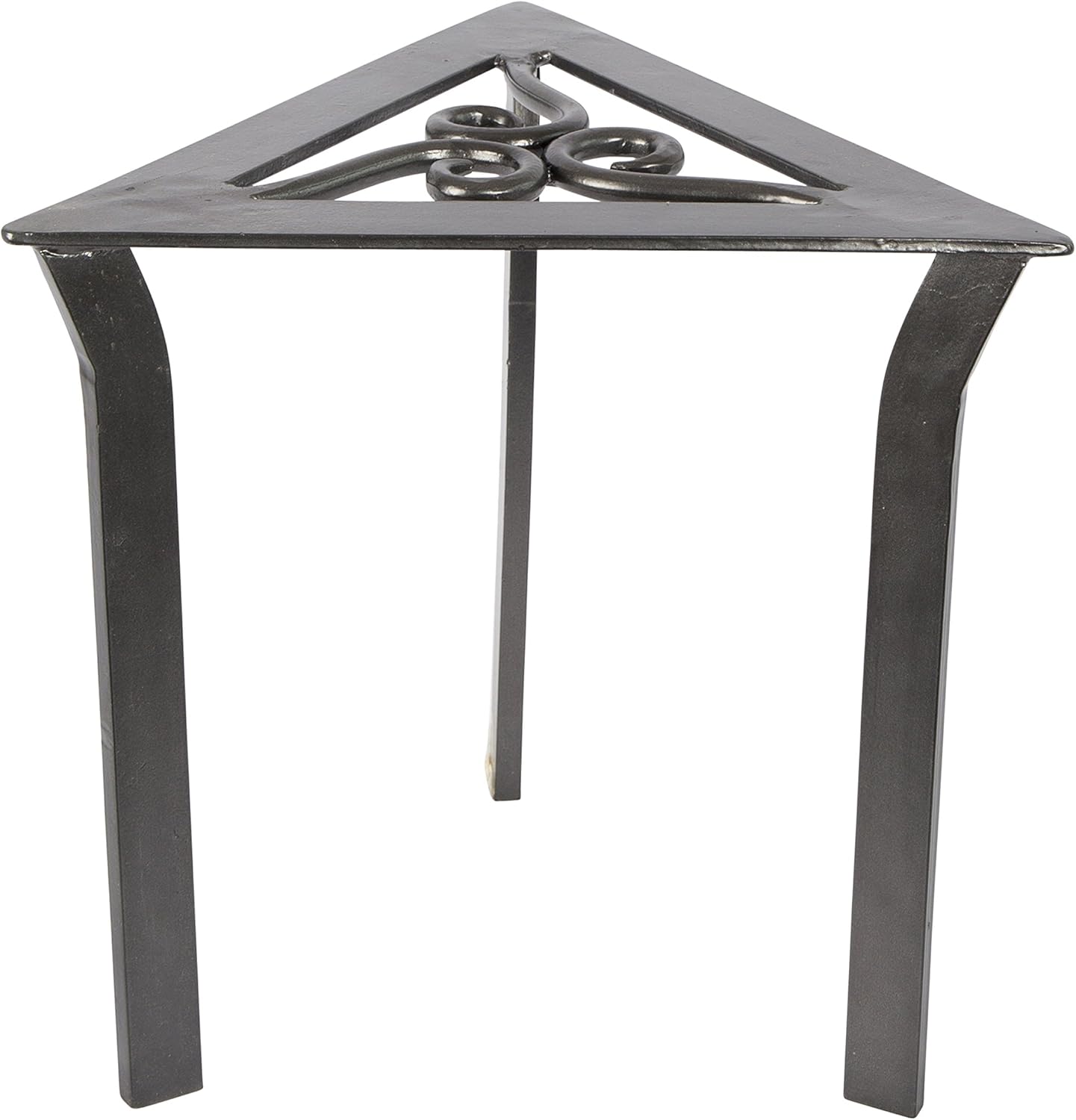 Graphite Wrought Iron Triangular Plant Stand Set, 12"H