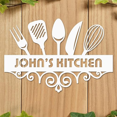 Miniatura 8 de Letrero de metal personalizado para cocina, arte de pared de metal para cocina, letrero de nombre de cocina personalizado para decoración de pared