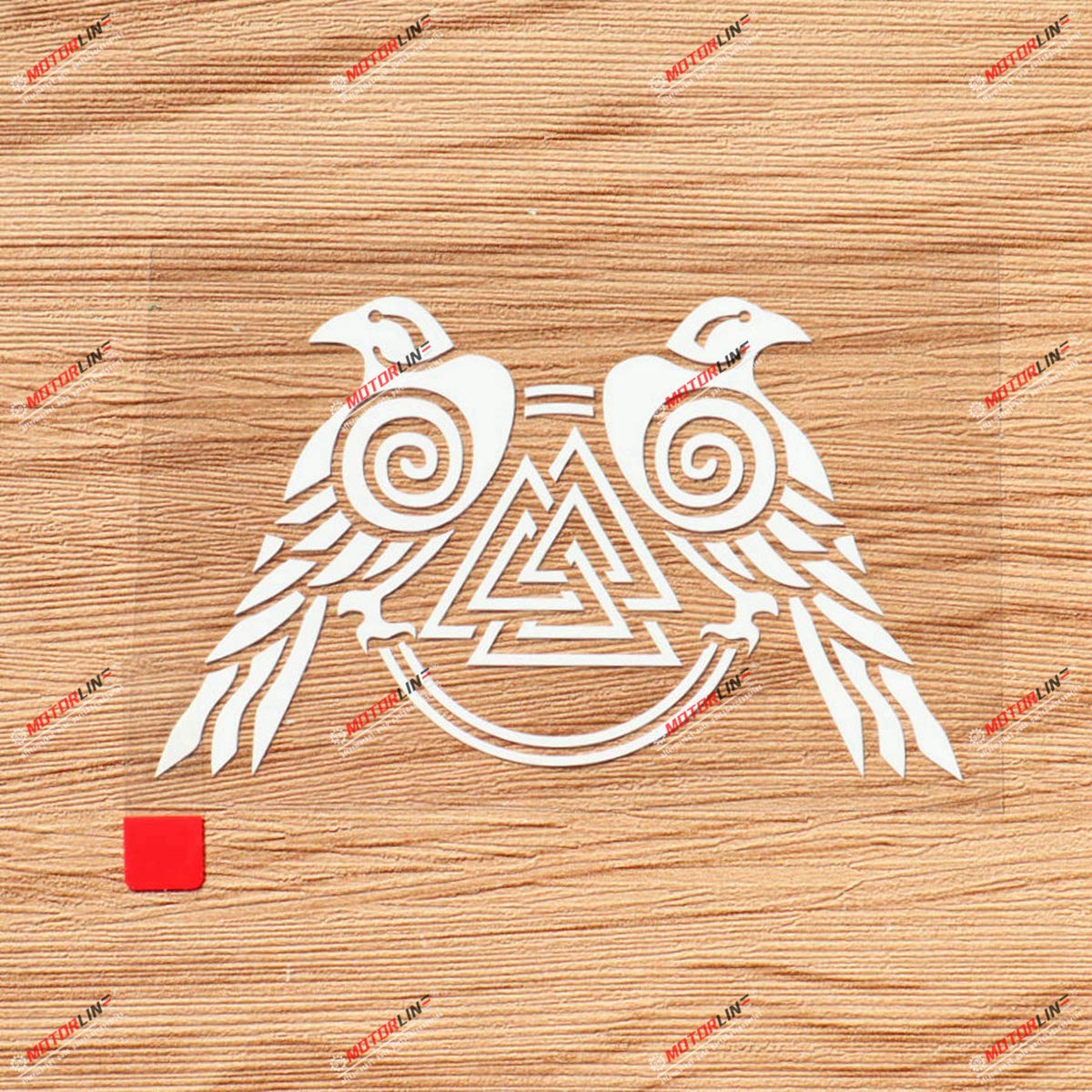 Holographic Valknut Sticker - Huginn & Muninn Ravens Design, 5 Inch Die-Cut Decal