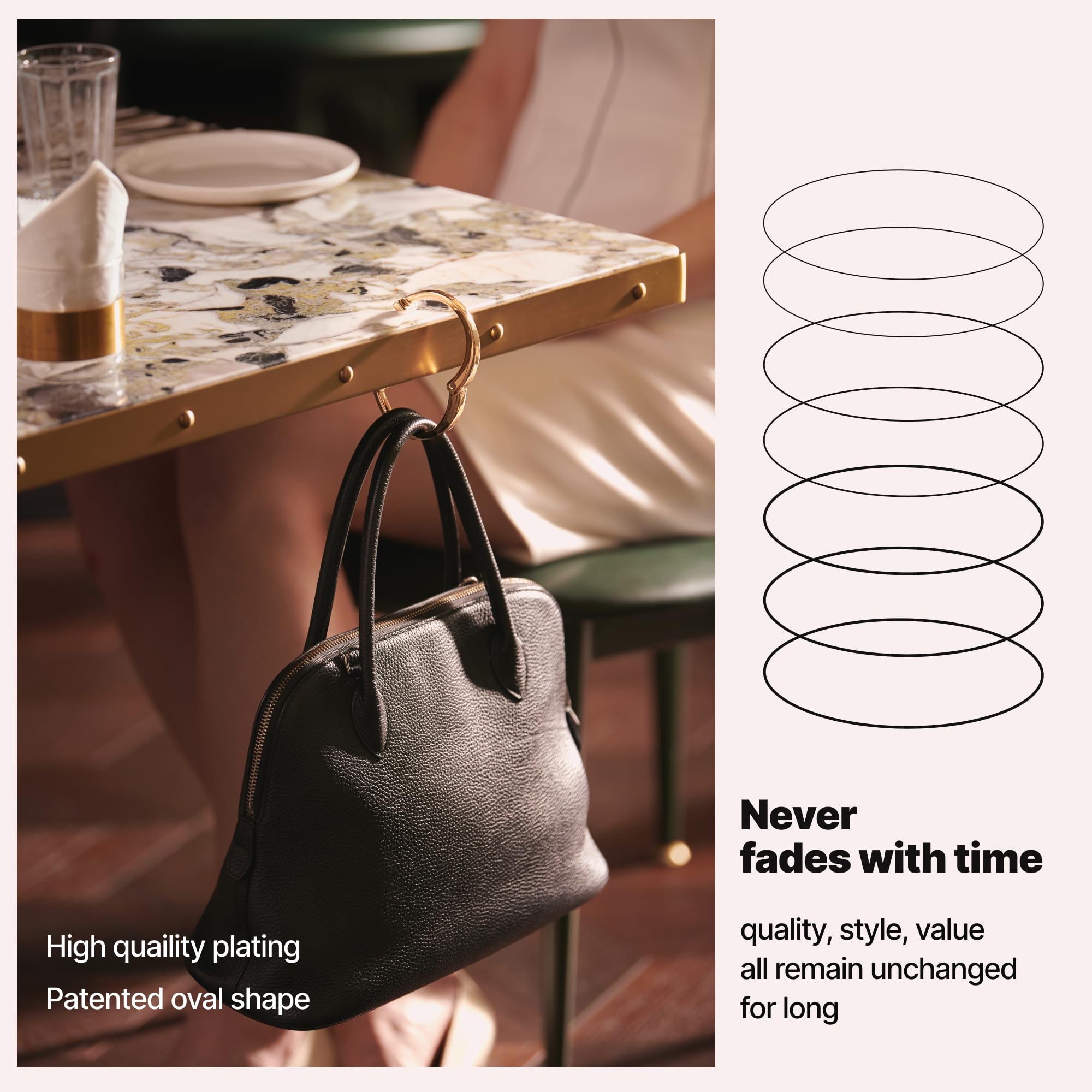 Modern – Premium Tragbarer Geldbörsen-Haken mit Armband, ergonomisches Design (Taschenaufhänger)
