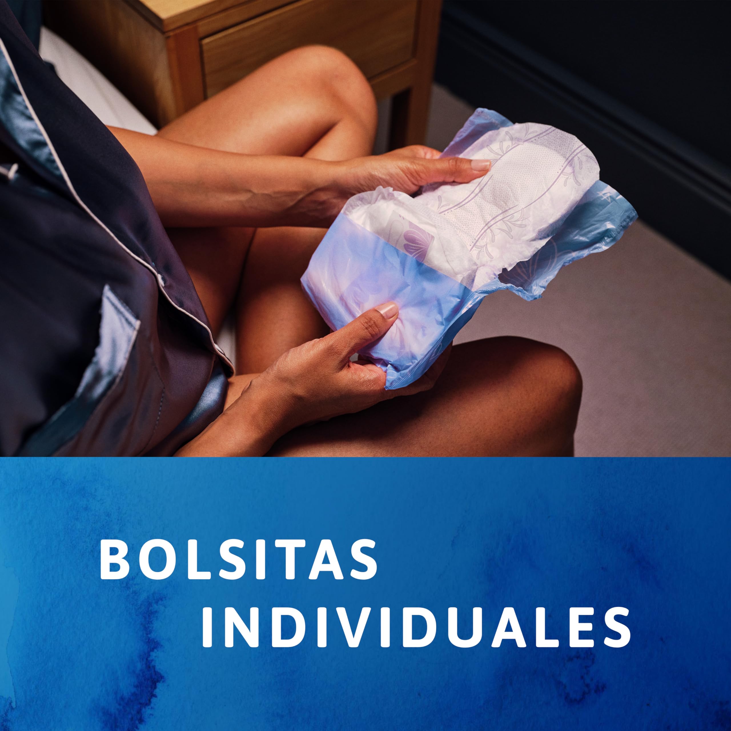 TENA Discreet Protect+ Maxi Night x48: Compresas Nocturnas para Mujeres - Máxima Protección y Confort al Acostarse, y Absorción con InstaDRY™ - Paquete Mensual de 48 unidades (6x8)
