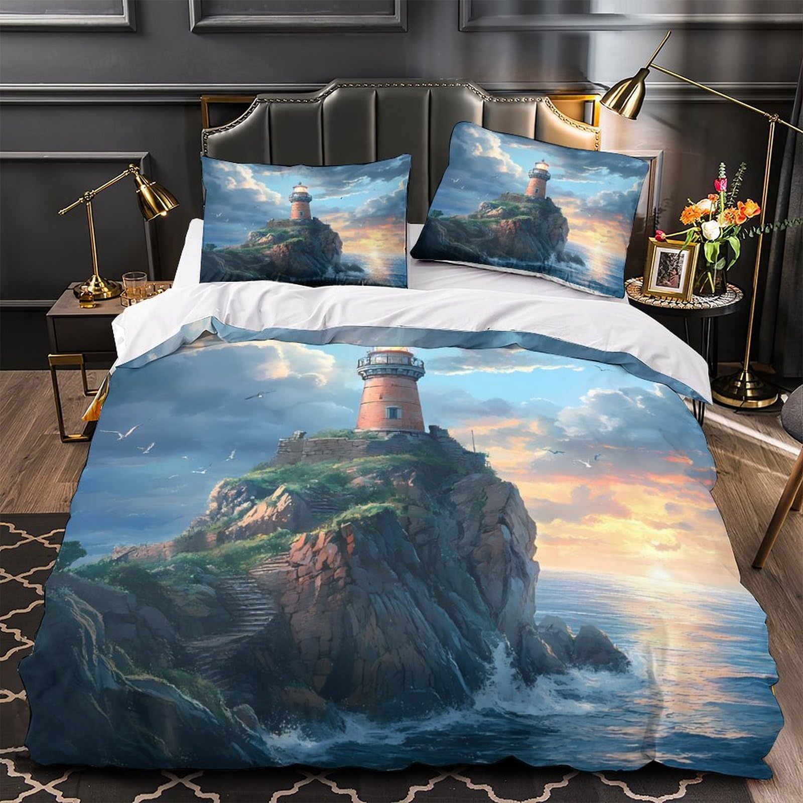Housse de couette animaux sauvages microfibre pour chambre adulte et enfant