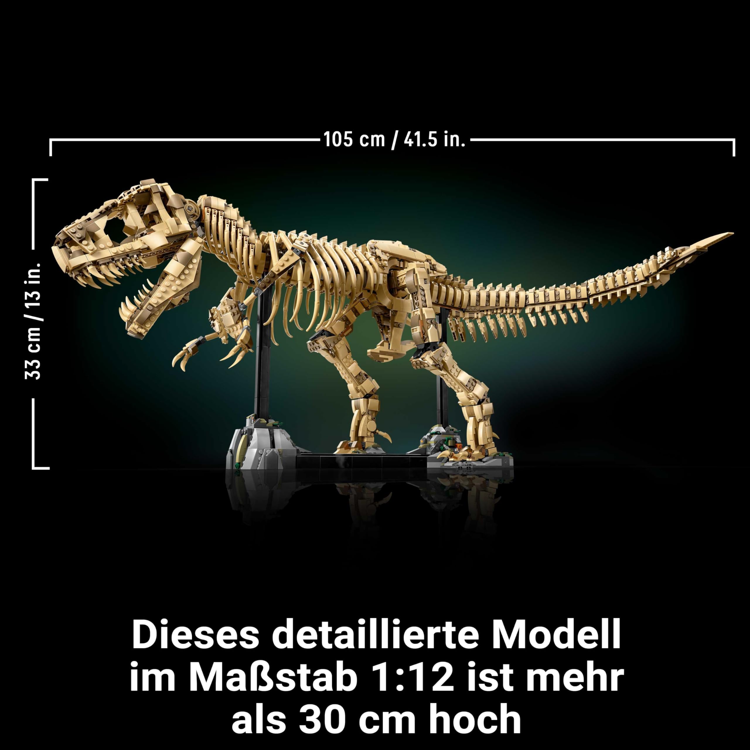 LEGO Tyrannosaurus Rex: Dinosaurier-Fossilien - LEGO T Rex Skelett Groß 76968, Modell im Maßstab 1:12 für Erwachsene, Dino Skelett Groß