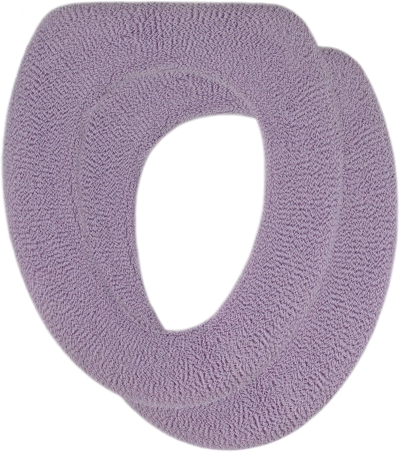 Soft Toilet Seat Cover – Plush & Thick Fabric Toilet Seat Warmer for Round & Elongated 14×18 Toilet Seats – Reusable, Machine-Washable, Easy-Install – Gift-Rady Packaging- Light Lavender