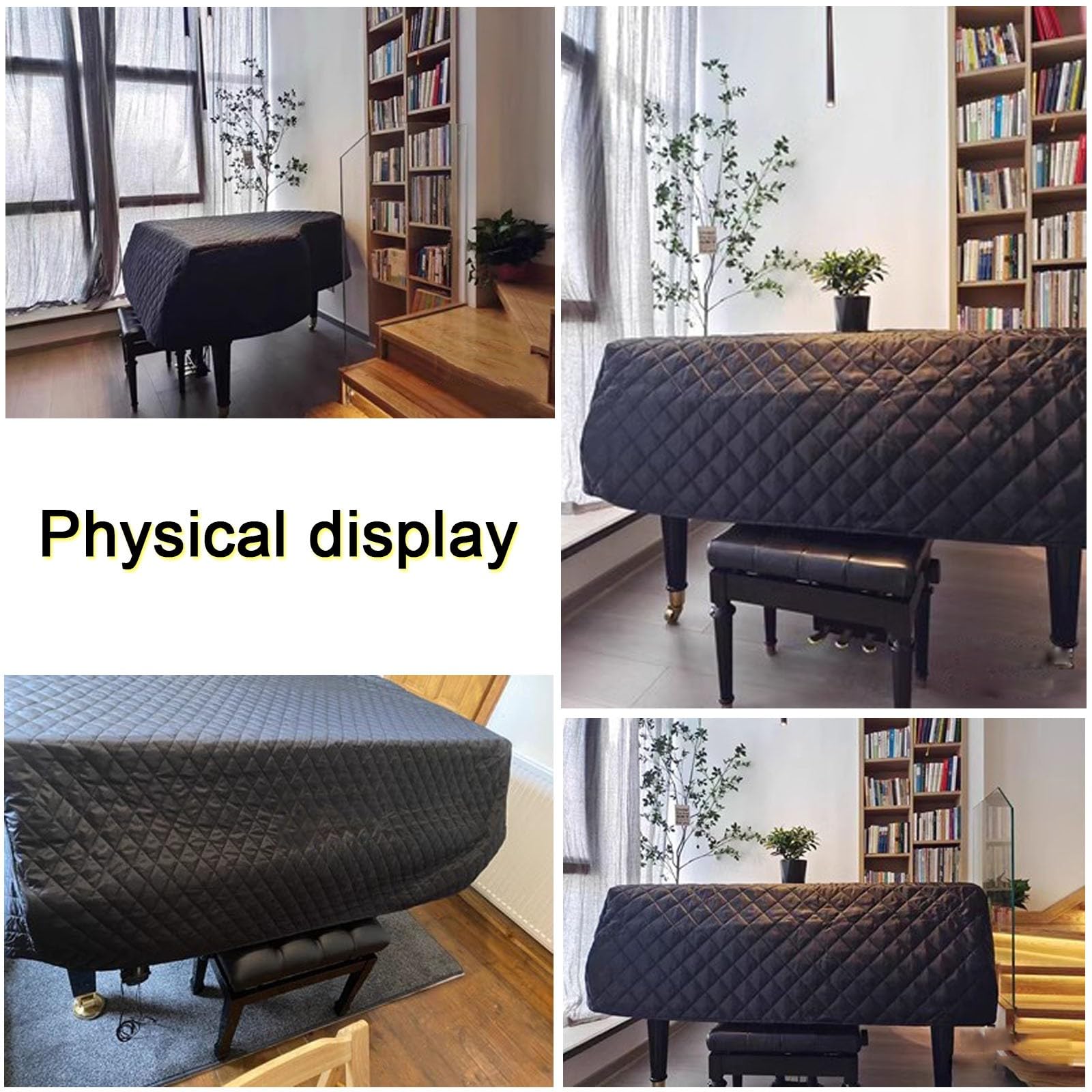 Klavierabdeckung, staubdichte Abdeckung, Flügelabdeckung, klassische Universal-Flügelabdeckung, verdickte, wasserdichte Flügelschutzabdeckung, staubdichte Klavierabdeckung (160 cm/63 Zoll)