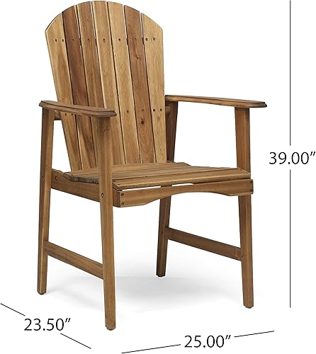 Miniatura 3 de Great Deal Furniture - Sillas de comedor Adirondack de madera de acacia resistentes a la intemperie para Pascua, para exteriores, juego de 2
