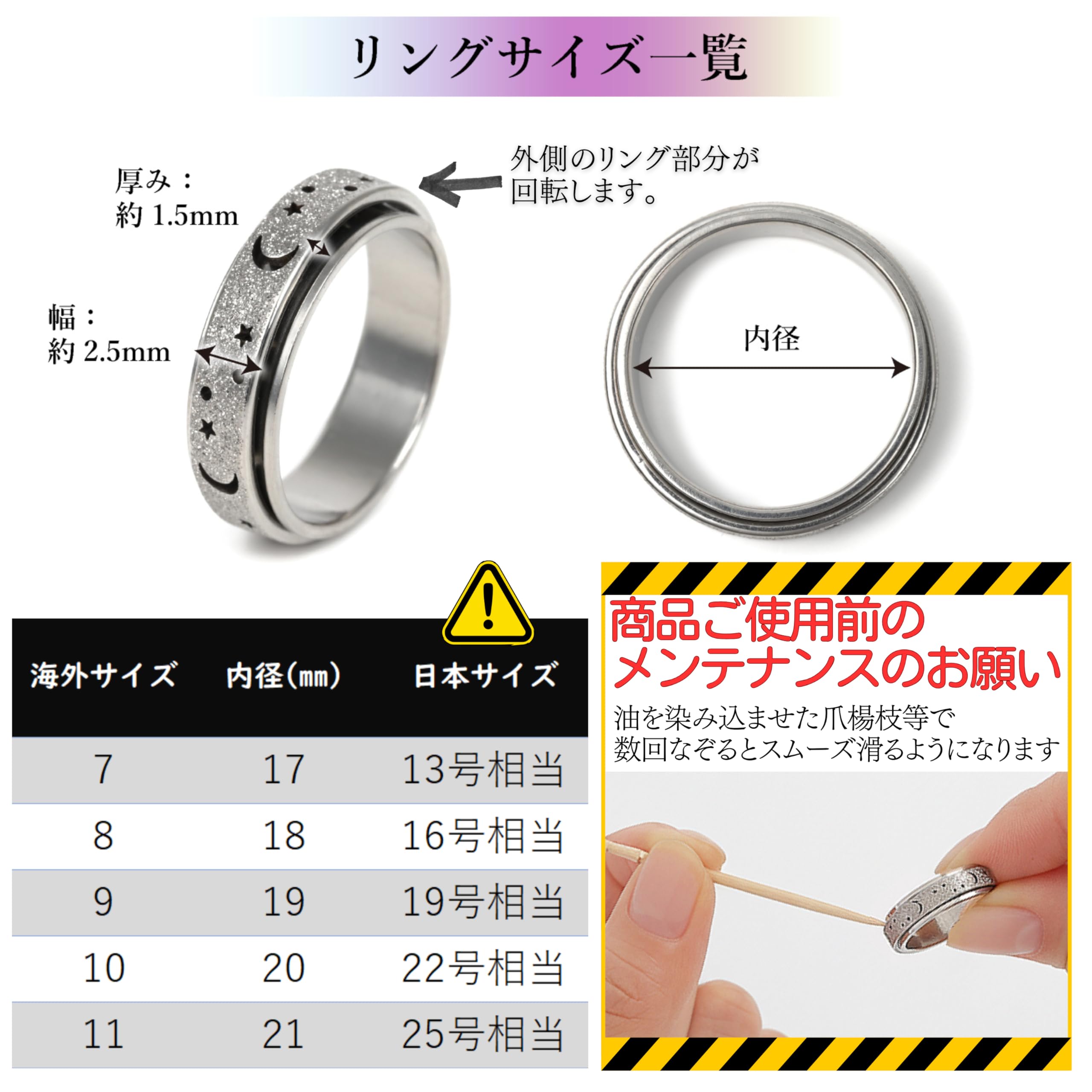 Amazon.co.jp: ZRICCOY 【多動のミカタ】 フィジェットリング フィ