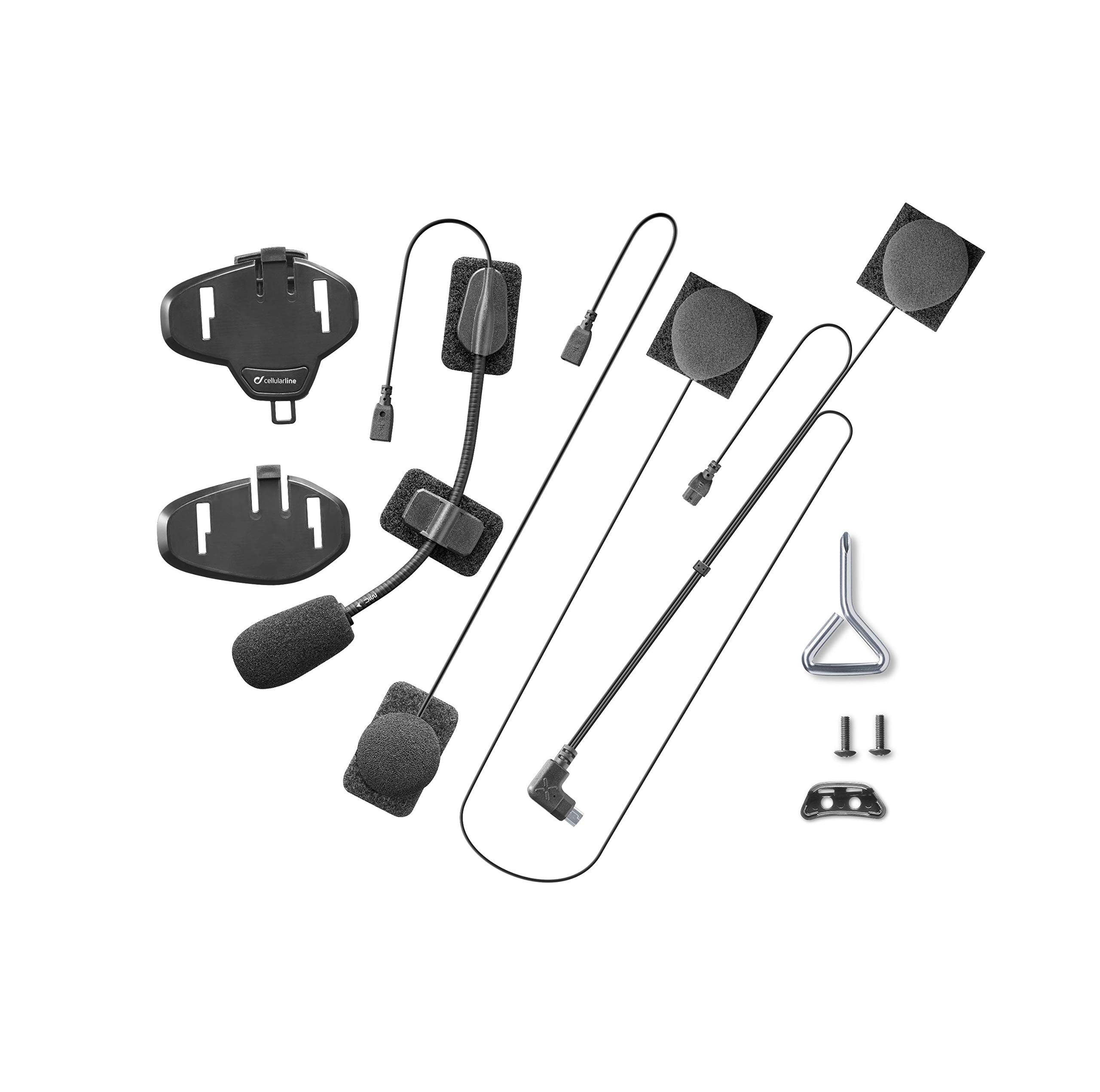 Interphone Link Doppio – Interfono Bluetooth Per Moto Con Audio Kit, Fino A 300m, Autonomia 20 Ore, Impermeabile IP67