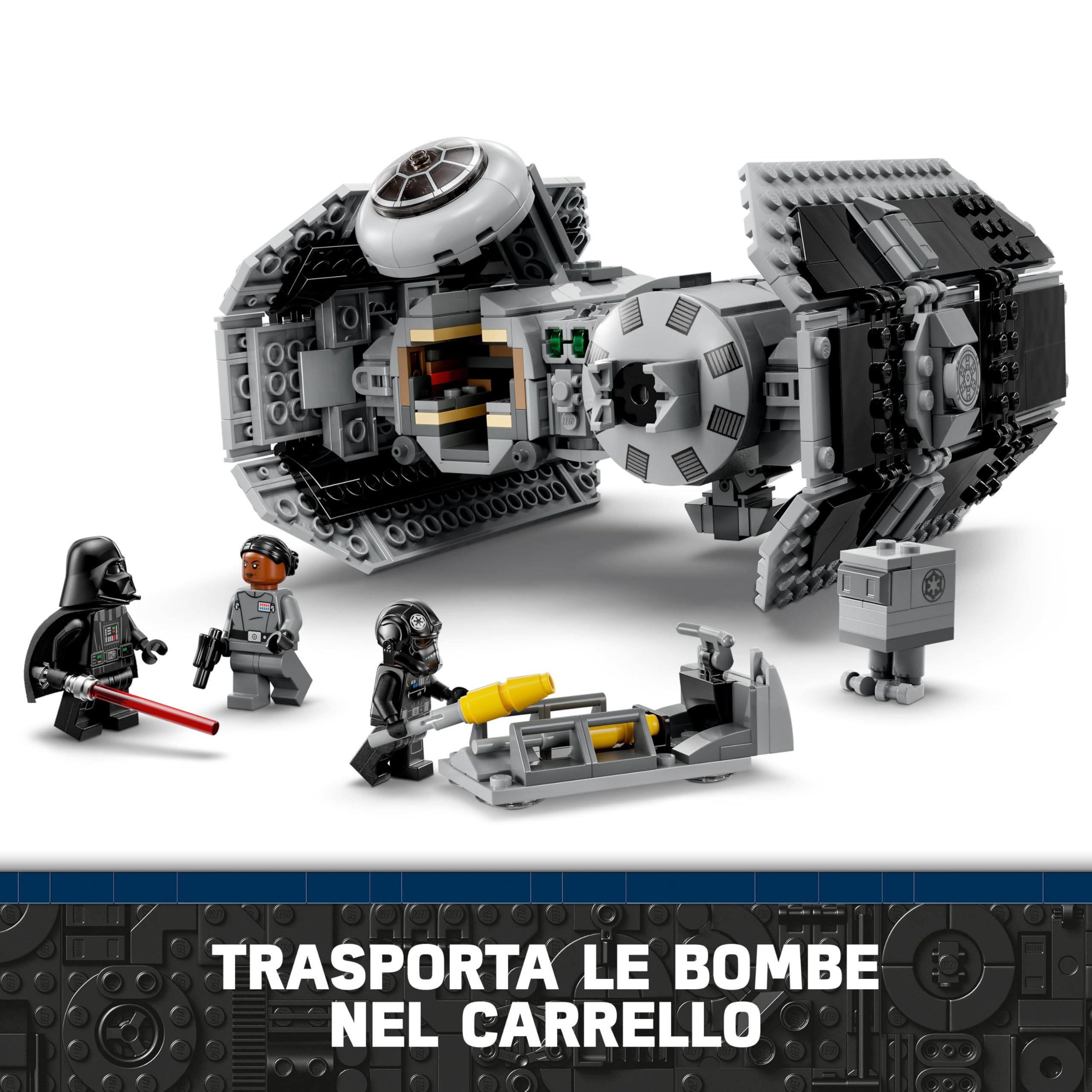 LEGO Star Wars 75347 TIE Bomber - Modello di Astronave Giocattolo con un Droide Gonk e la Minifigure di Darth Vader con Spada Laser - Regalo per Bambini da 9 Anni in su