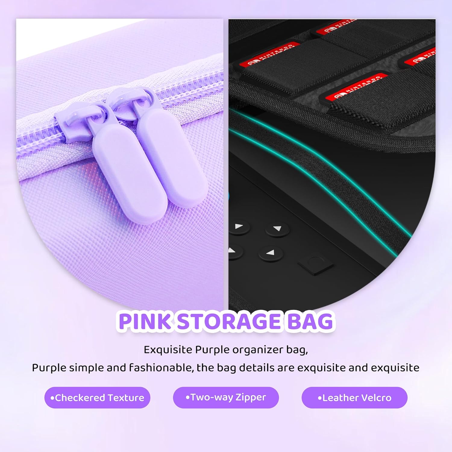 FANPL Purple Case for Nintendo Switch 2 (2025) Accessories, Portable Hard Travel Cover with 10 Game Card Slots - Image 3