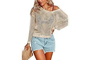 Stylish Women's Crochet Shirt with Intricate Holes