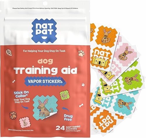 NATPAT Training Aid - Calcomanías para mascotas, calcomanías calmantes de aceites esenciales naturales para perros y gatos, apoyo para el enfoque y