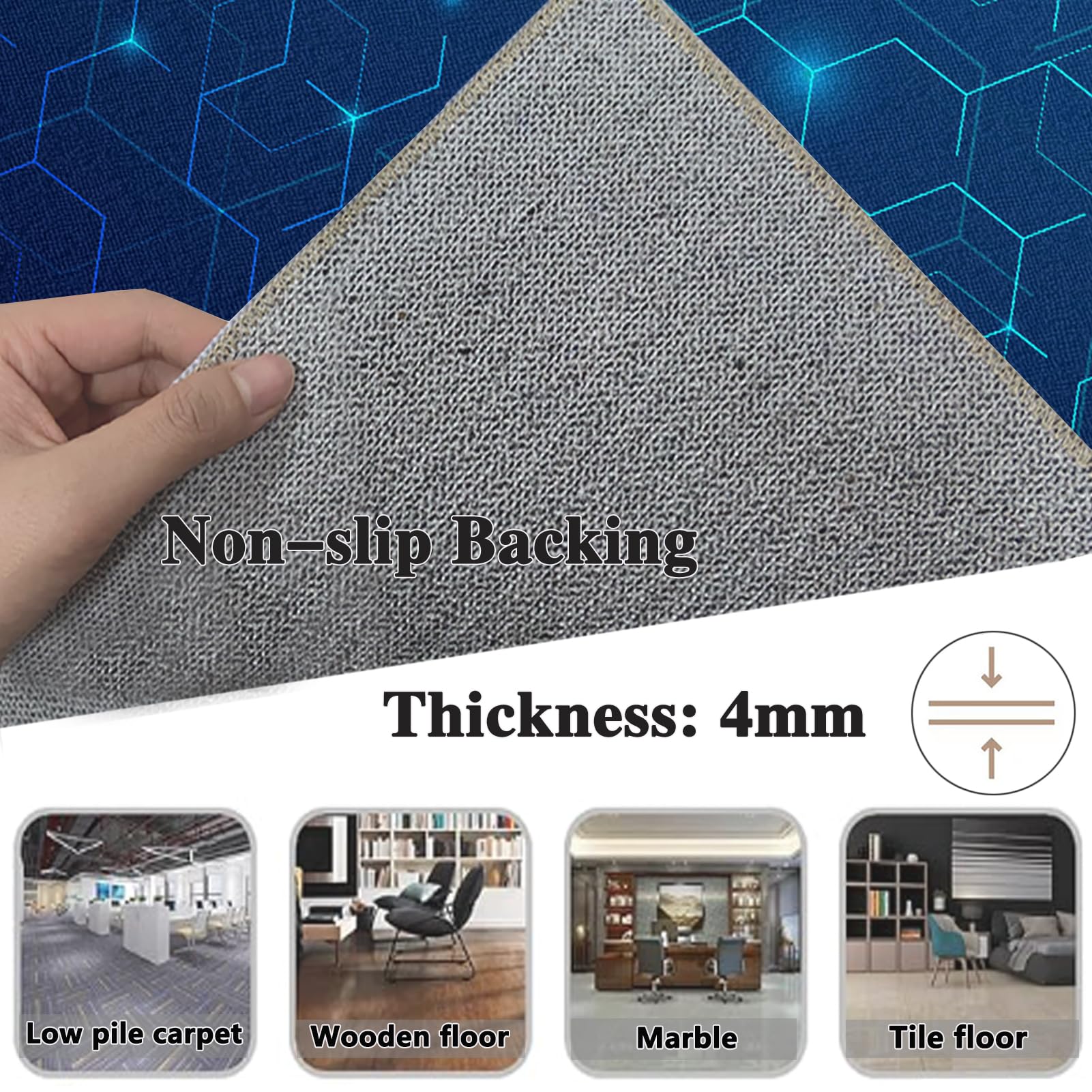 Tapis de Sous-Chaise de Bureau, Tapis de Chaise Gaming, Tapis Protection Sol Chaise Bureau, Tapis de Chaise Roulante, Tapis de Sol Gamer, Antidérapant Tapis de Protection pour Sols Durs 100 x 150 cm