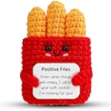 Hoedia Emotional Positive Fries Crochet Gifts: Birthday Gifts for Friend Women Sister Coworkers College Students - Cheer Up Cute Funny Knitted Fries Christmas Stocking Stuffers