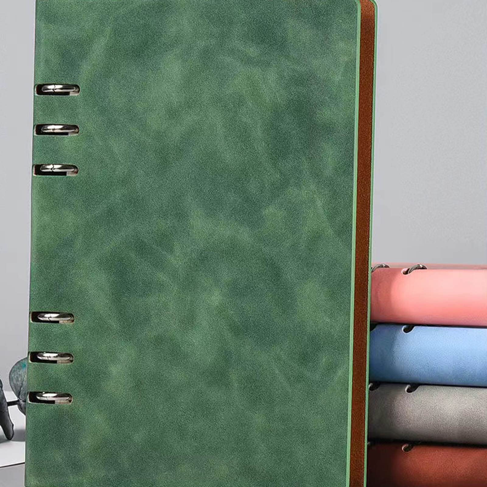 Libreta de Espiral College Ruled Journal Funda de Cuero PU Diario de Negocios Oficina y el Hogar Suministros Escolares,Gray,A5(173 * 233mm)