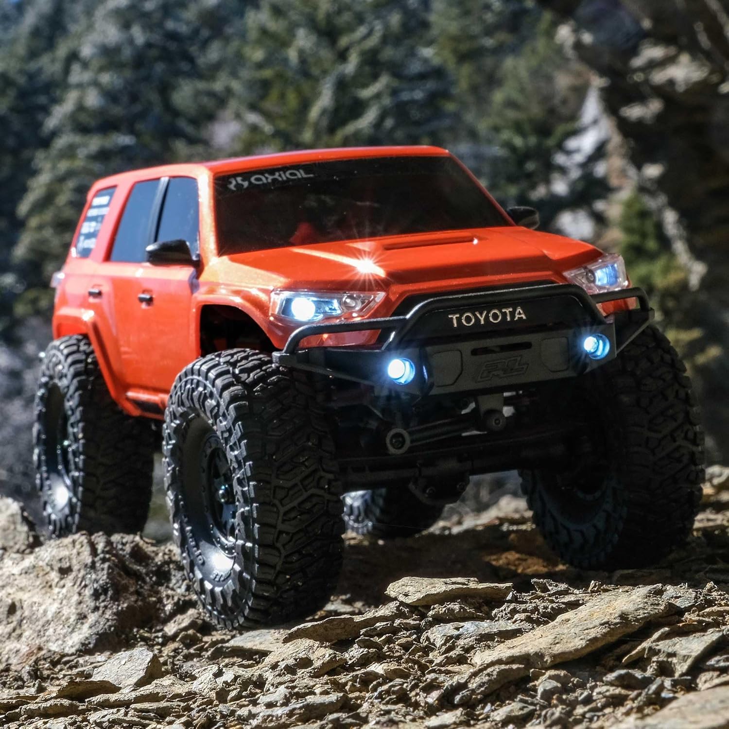 Axial RC Truck 1/24 SCX24 Toyota 4Runner 4X4 RTR Brushed Rock Crawler, RTR (Battery and Charger Included), Orange, AXI-2035T1