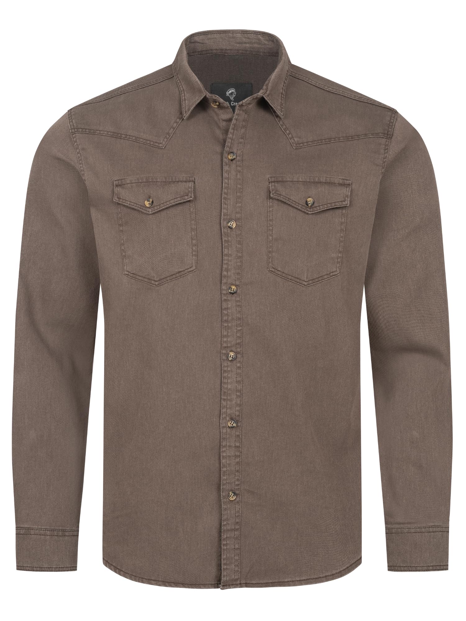 Rock Creek Jeanshemd – Braun, Langarm, Kentkragen, XL