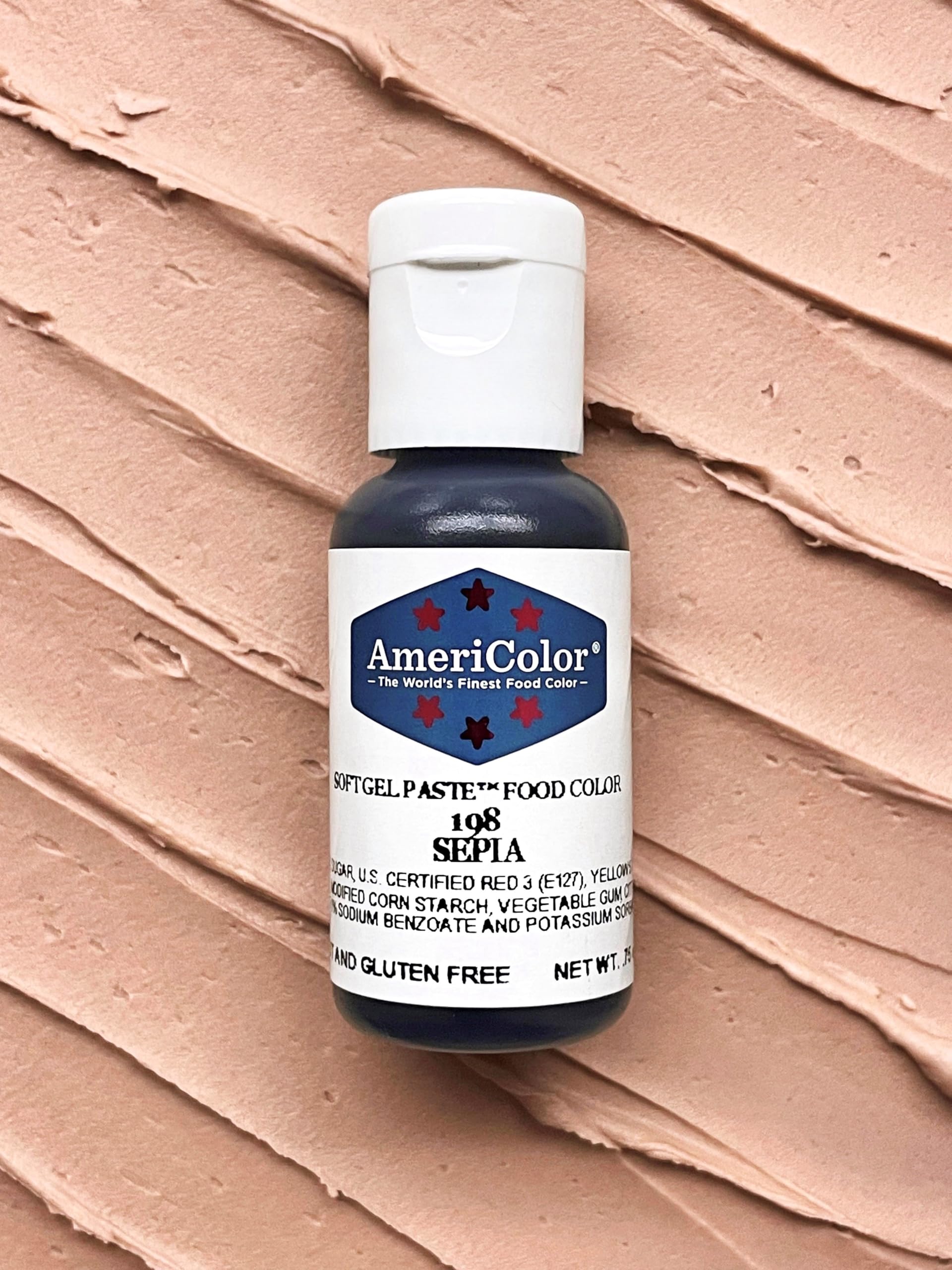 AmeriColor, Sepia, 0.75 Ounce Bottle, Soft Gel Paste Food Color