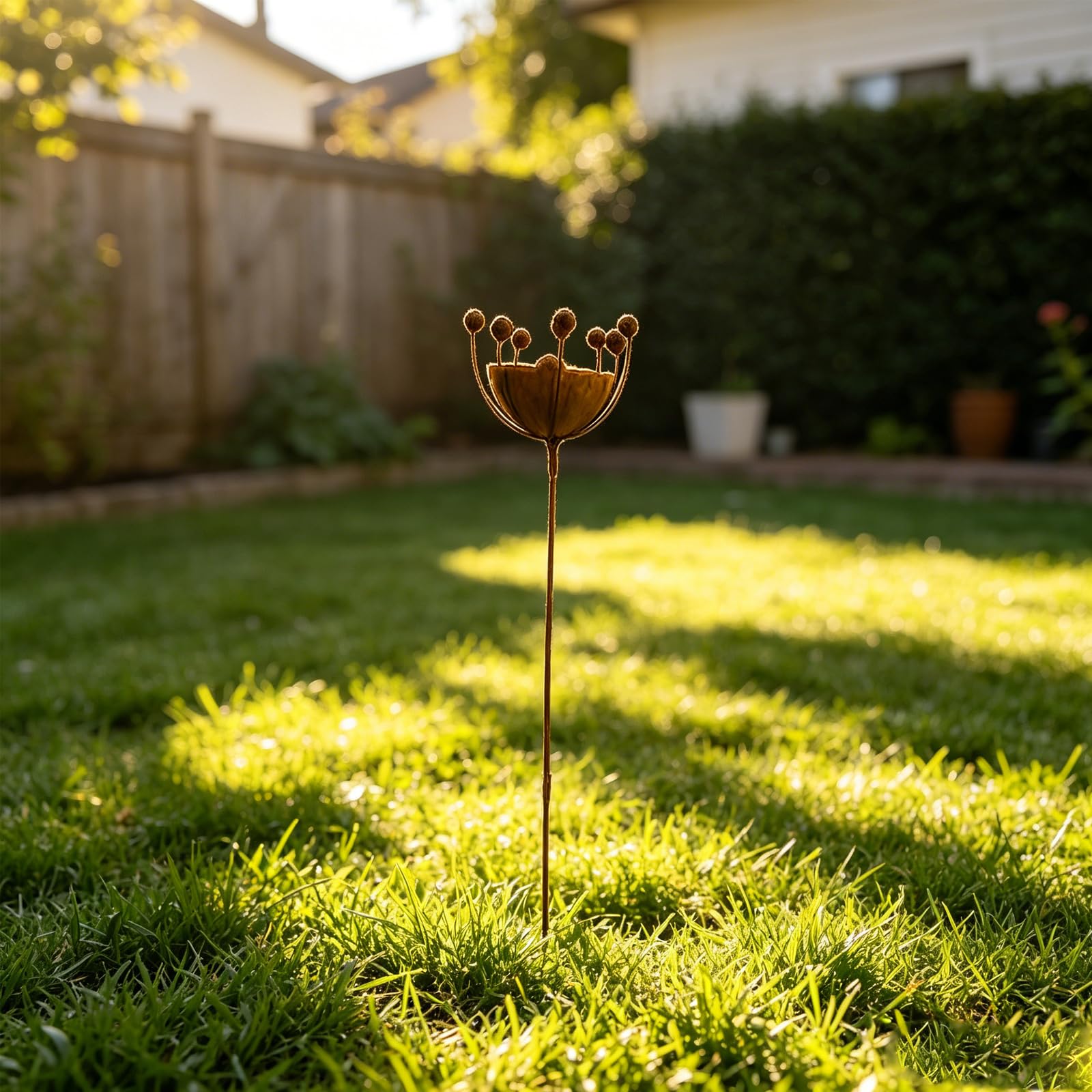 Generisch Mangiatoia decorativa da appendere per uccelli, resistente alle intemperie, con 8 scomparti su punte in metallo, per giardino, balcone e esterni, con grande capacità
