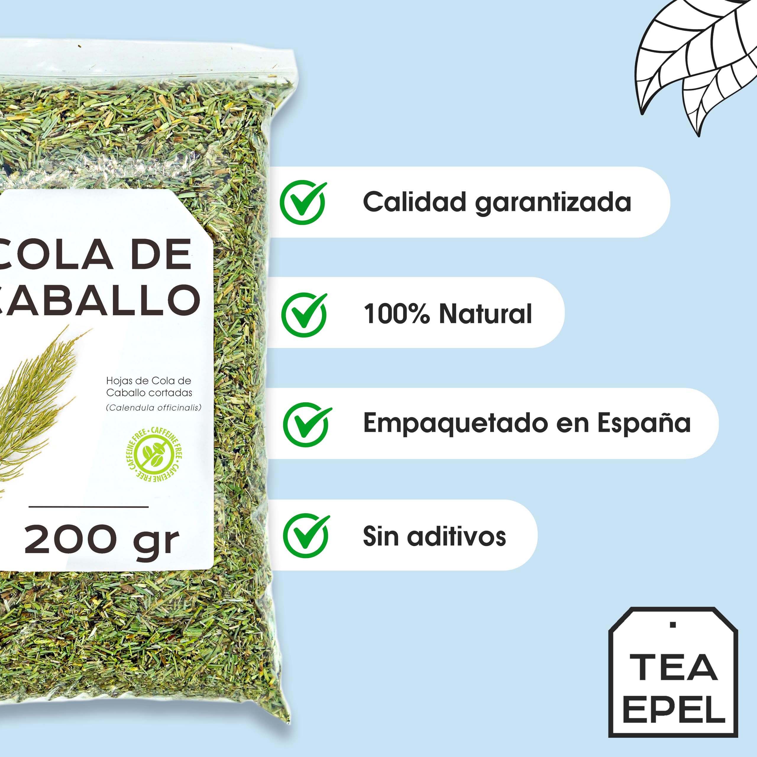 Cola de Caballo Infusión 200 gr - Té de Cola de Caballo a Granel - Propiedades Naturales - Infusiones de Hierbas