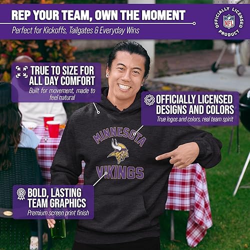 Miniatura 323 de Team Fan Apparel - Sudadera con capucha para adultos de NFL Gameday, mezcla de algodón y vellón de poliéster, abrígate y representa a tu