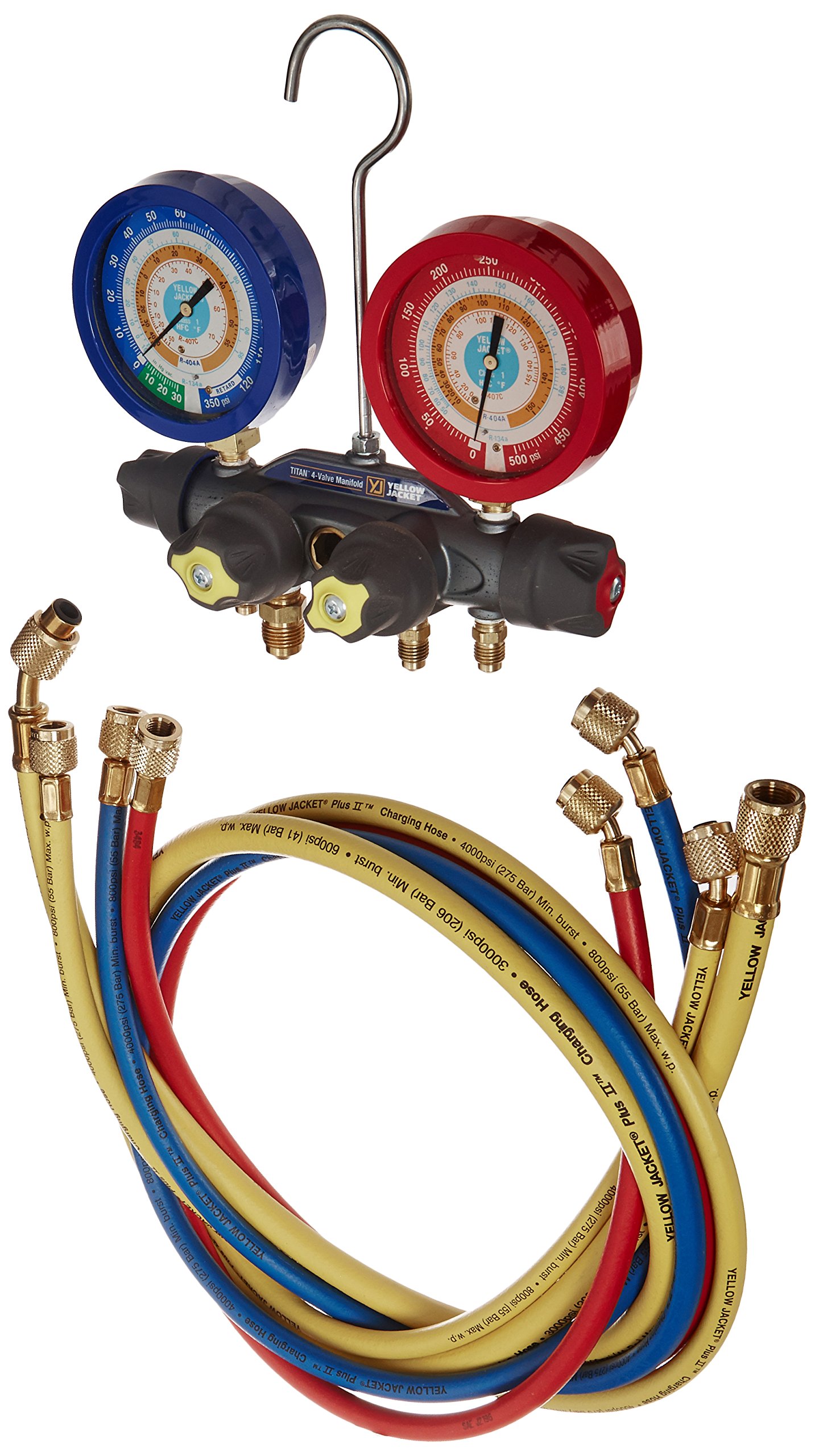 Amazon.com: Yellow Jacket 49955 Titan 4-Valve Test and Charging 